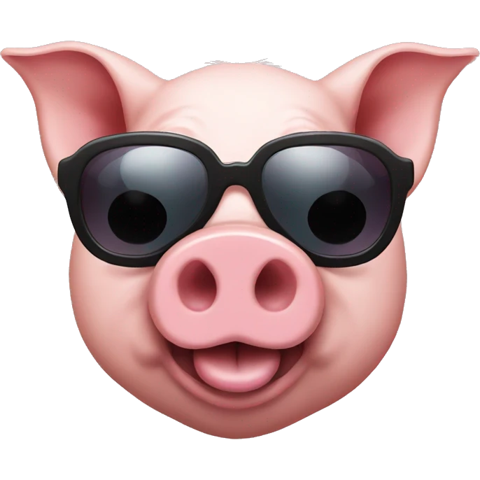 Pig with sunglasses  emoji
