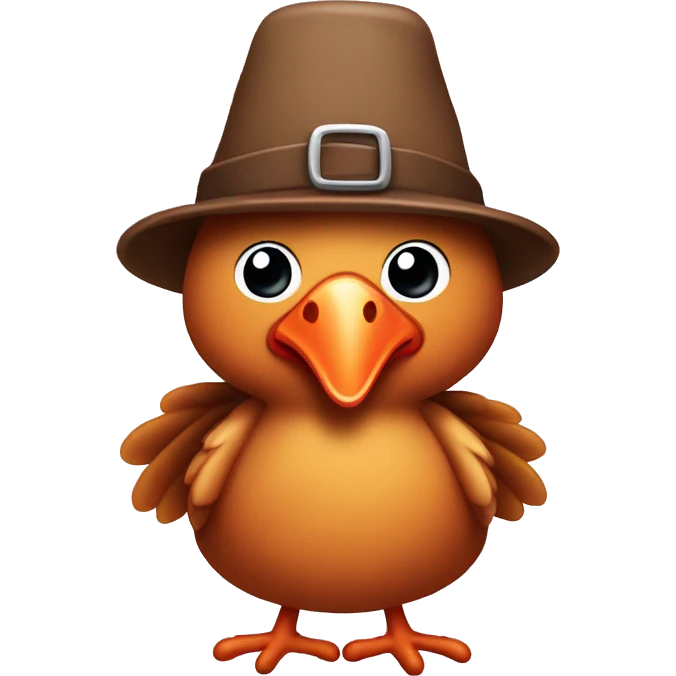 Silly turkey baby with hat emoji