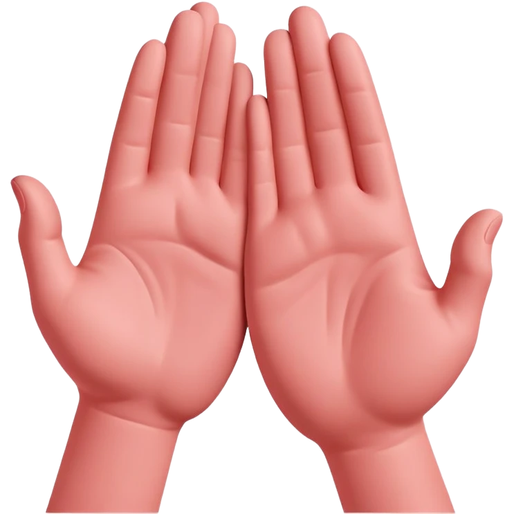two hands flattening a pink clay on a surface emoji