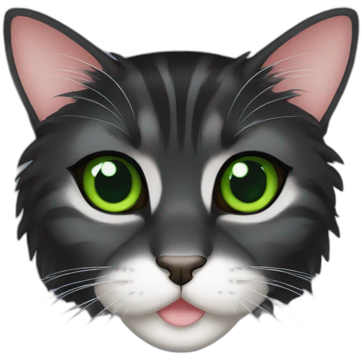 black main coon with green eyes emoji