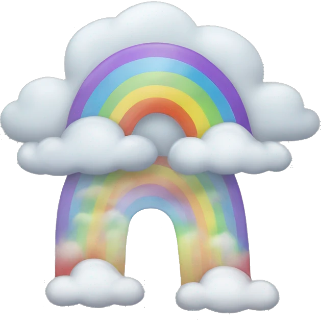 arcoiris con nubes grises emoji