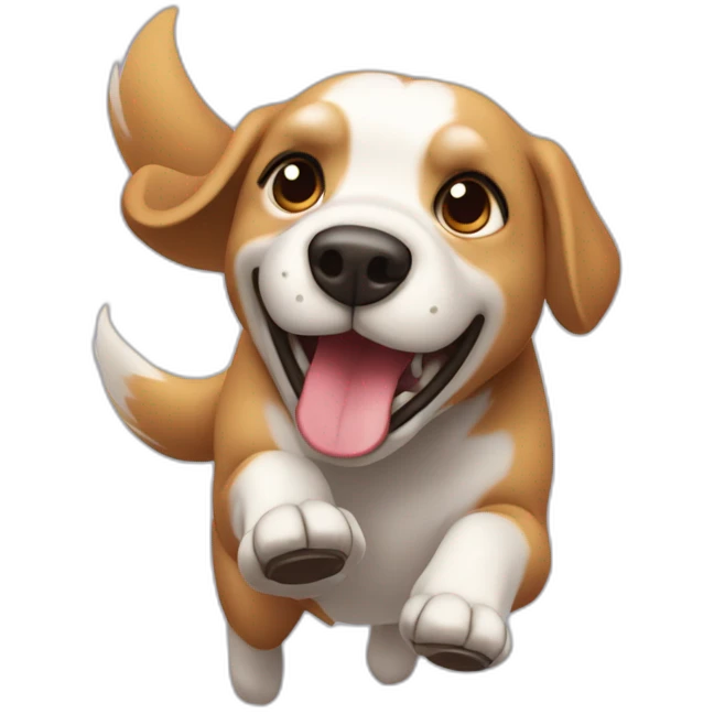 Perro volando con un groblo en forma de corazón  emoji