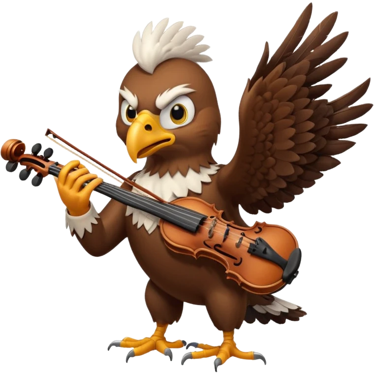 Eagle playing playing violin emoji
