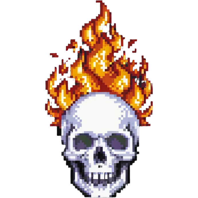 skull with flames emoji