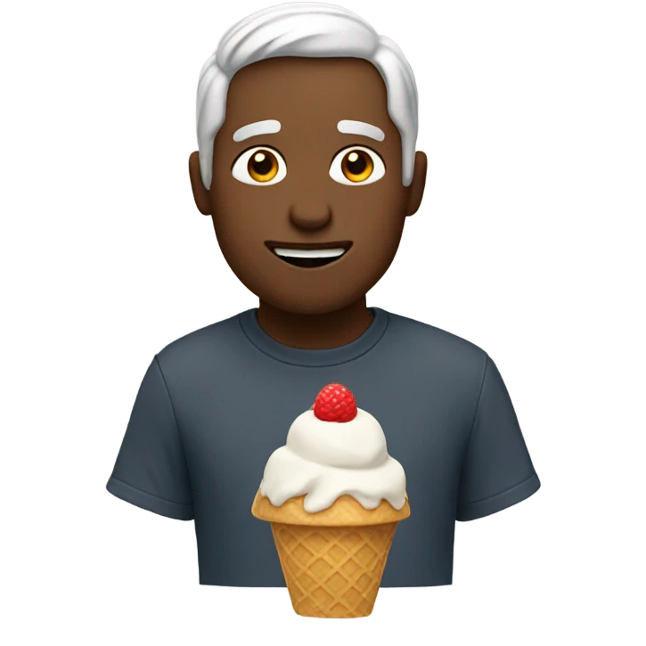 Albert eating ice cream emoji