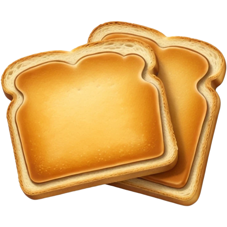 pair of crisp rectangular toast slices, golden-brown edges, airy texture, stacked or overlapping, soft lighting, subtle shadows, emoji scale emoji