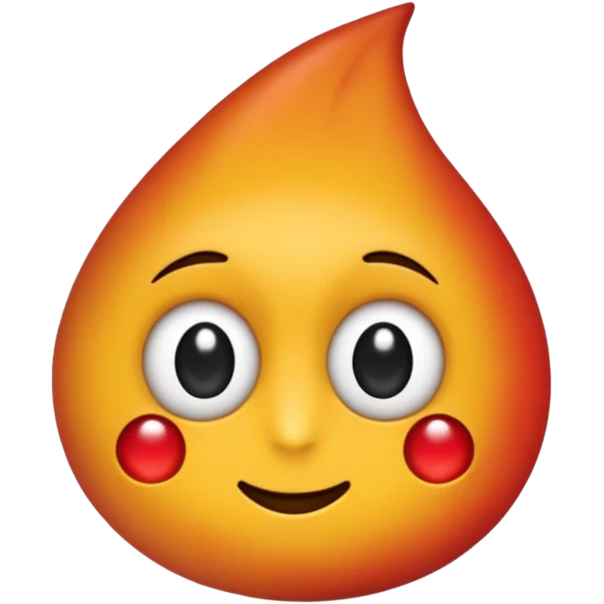 emoji, feuille d'érable couleur vermeille, deux yeux ronds noirs brillants emoji