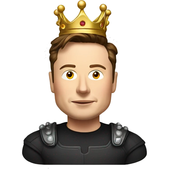 Elon musk with crown emoji