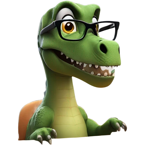 office dinosaur with papers emoji