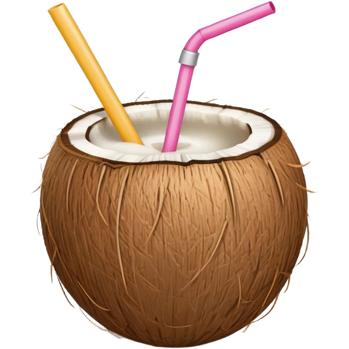 Straw in a coconut emoji