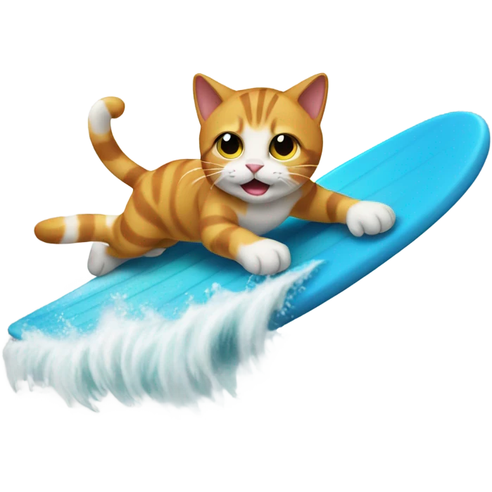 Cat surfing emoji
