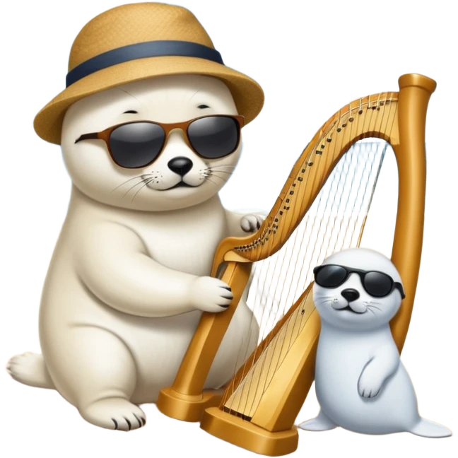 A person is training a harp seal at beach  emoji
