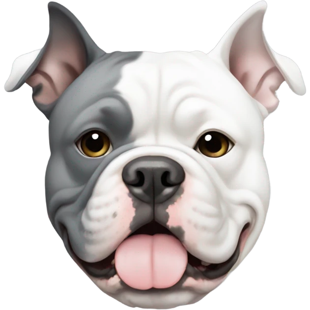White American bully with grey patch over one eye emoji