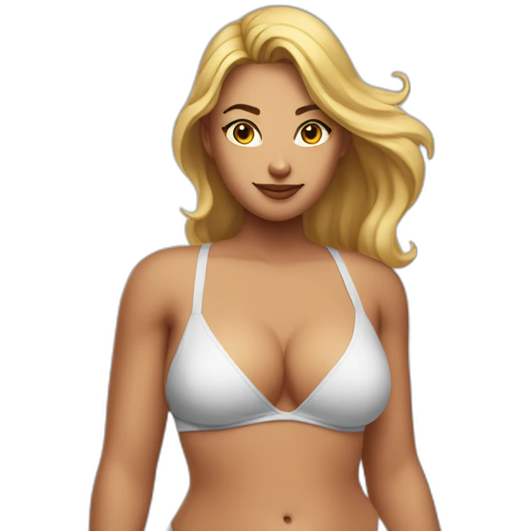 Slim-Thicc caucasian woman swimsuit posing emoji