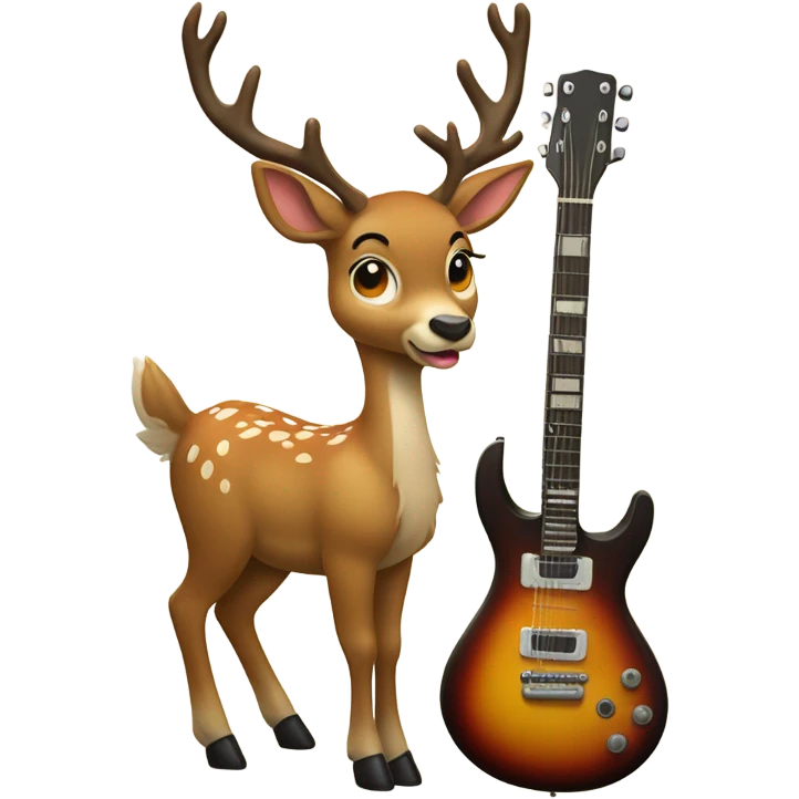Deer playing electric guitar emoji