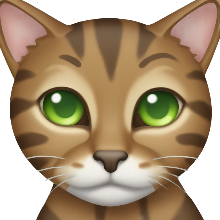 A brown tabby cat with green eyes surfing  emoji