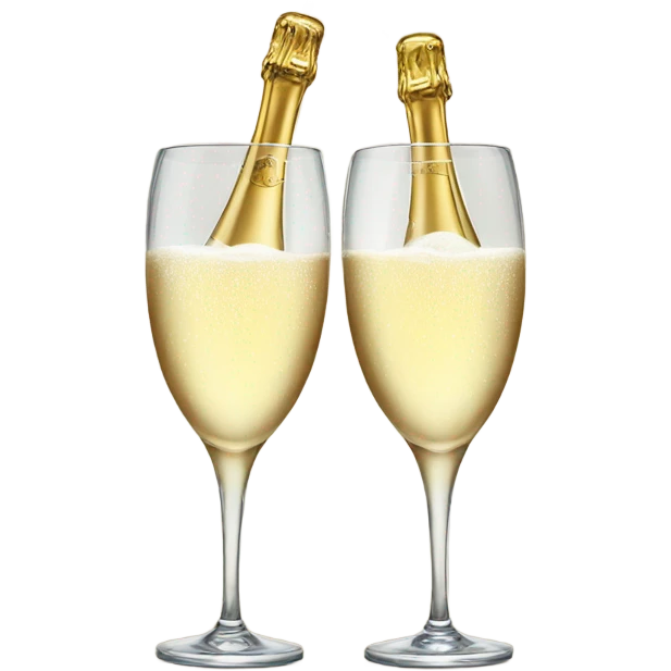 Two Champagne bottles glasses emoji