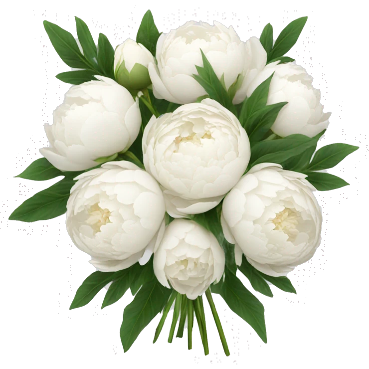 White peonies bouquet  emoji