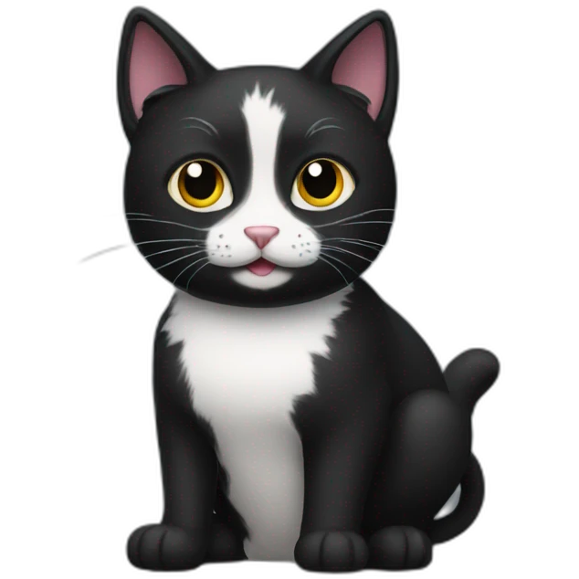 A black cat emoji