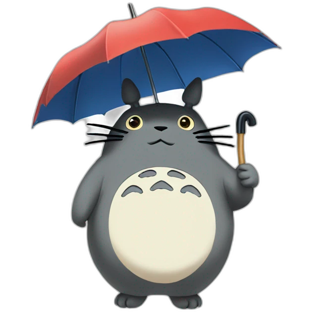 Totoro with umbrella emoji