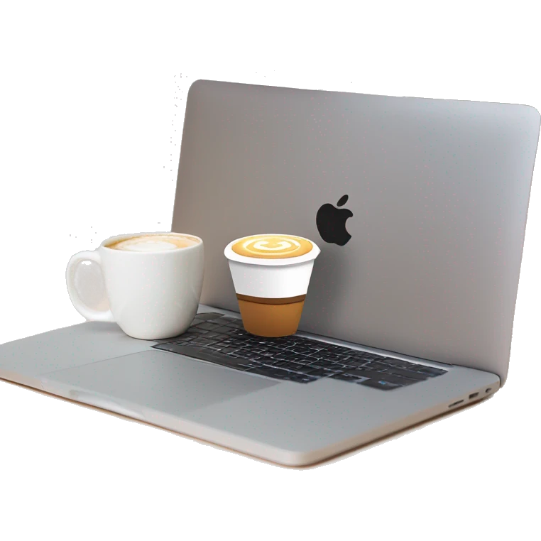 Macbook 💻 and coffee to go emoji