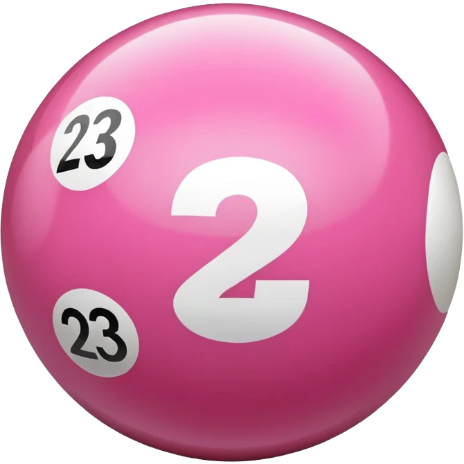 pink billiard ball with the number 23 emoji