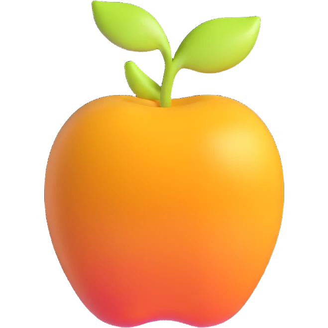 amber colored apple emoji