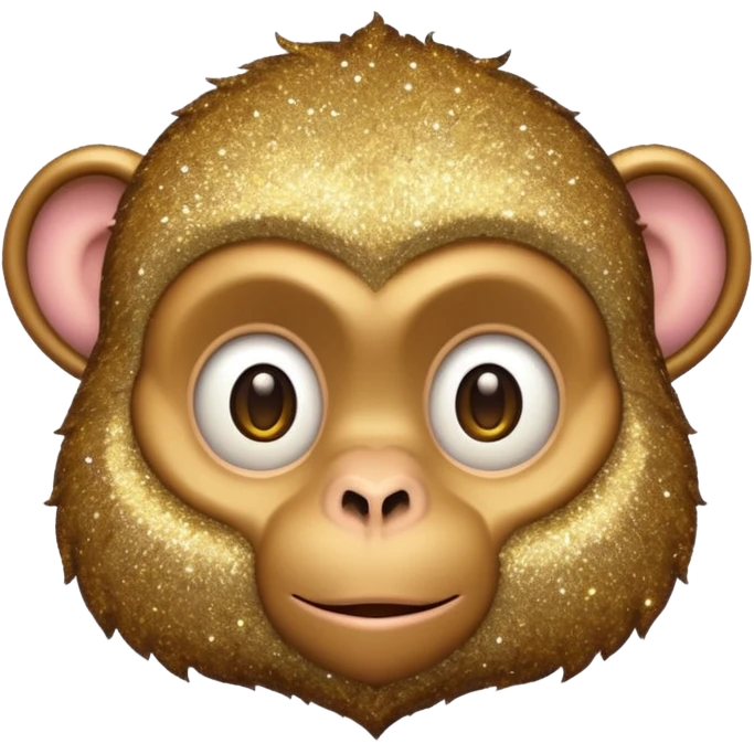 glitter monkey silence brown emoji