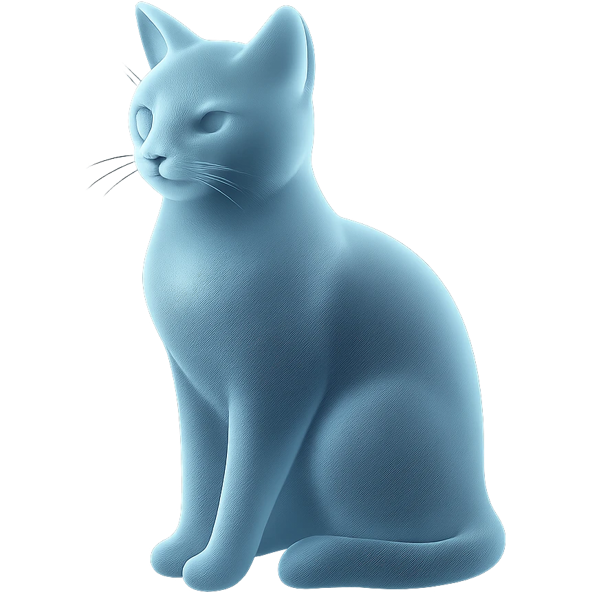cat with elegant pose, frosted glass look, subtle reflections, matte glass style emoji
