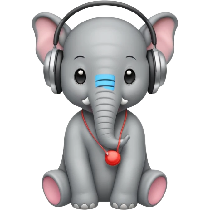 baby elephant with headphone emoji