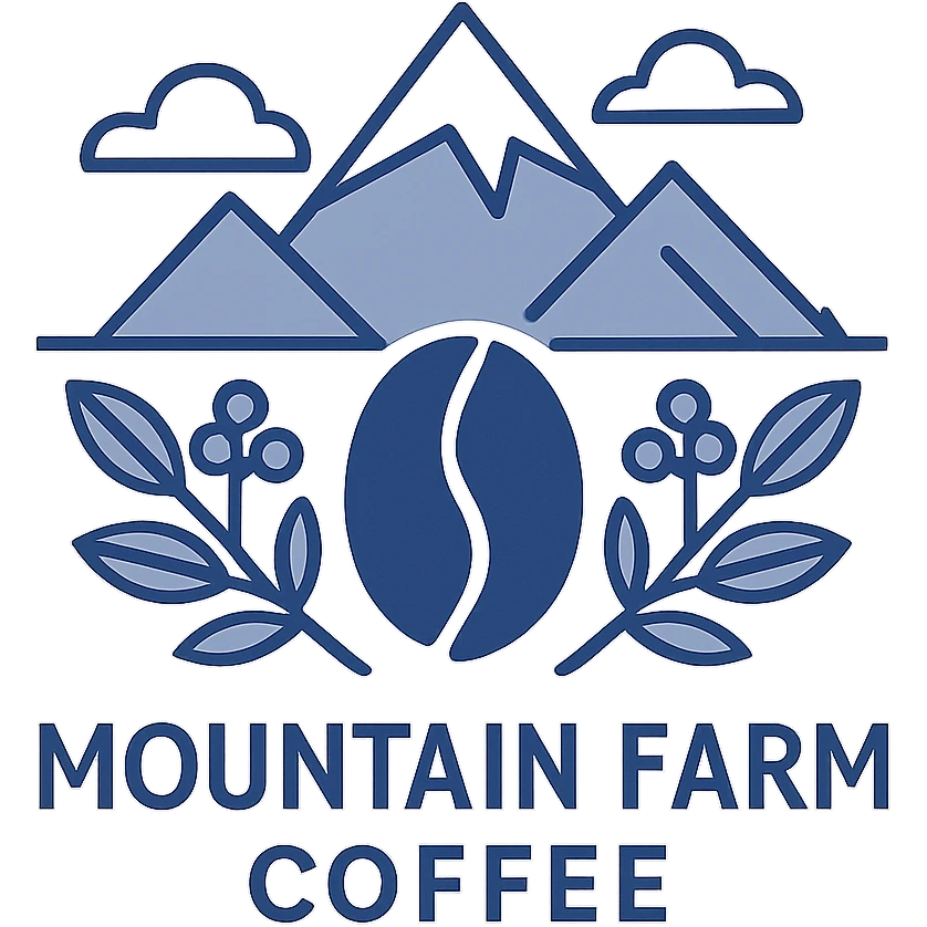 mountain farm coffee logo, clean and modern style emoji