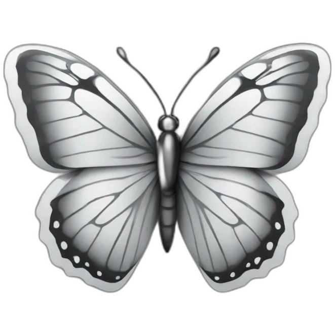 butterfly black and silver emoji
