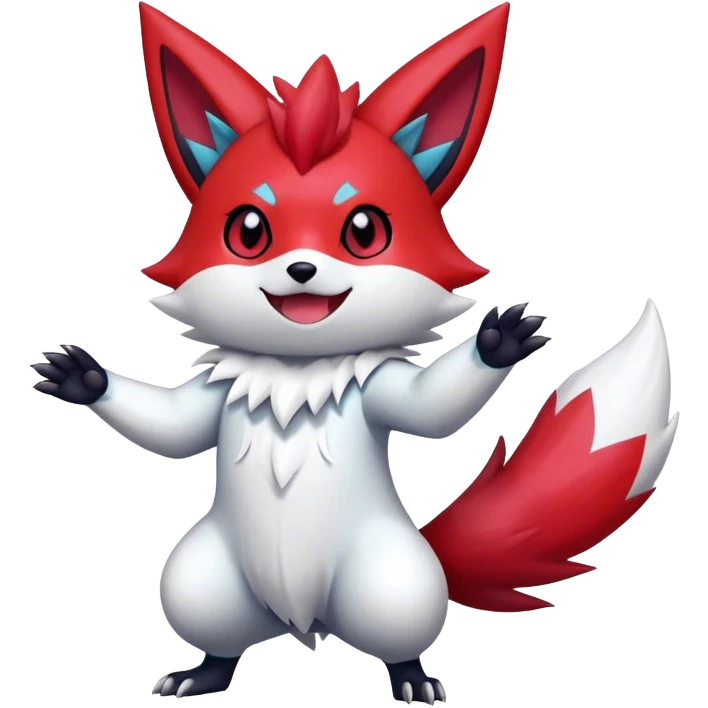 Epic Shiny Cool Cute Kawaii Zangoose-Zorua-Pokemon Full Body emoji