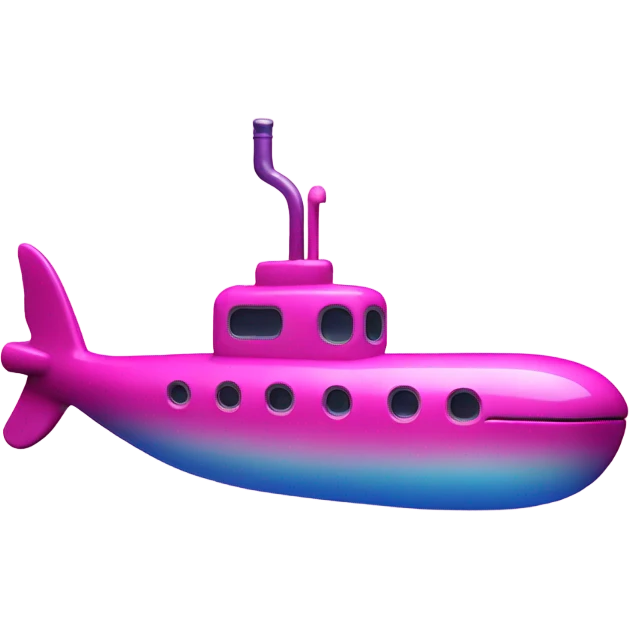 Pink ombre submarine with glitter emoji