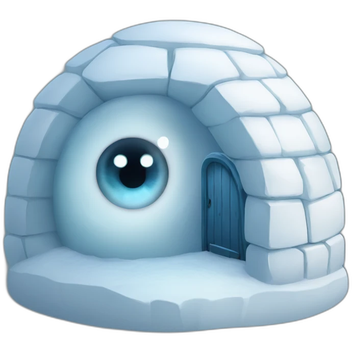 igloo watching you with two eyes no emotion emoji