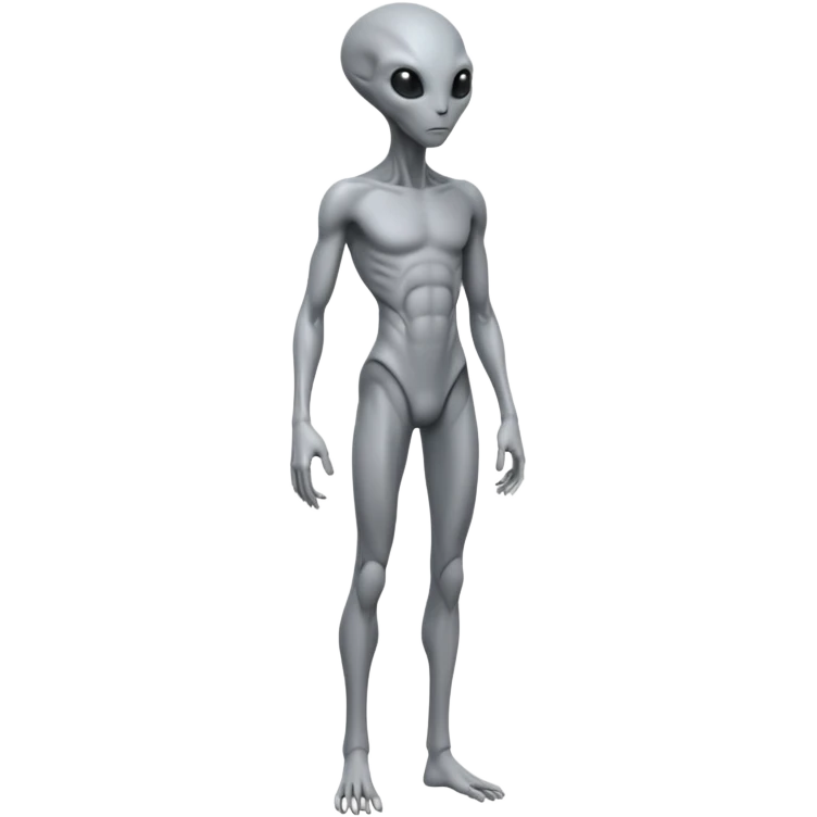 fullbody humanoid gray alien direct sideview emoji