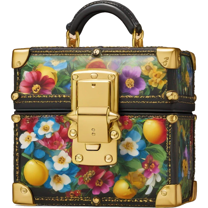Dolce and Gabbana small box bag with colourful print and golden detais  emoji