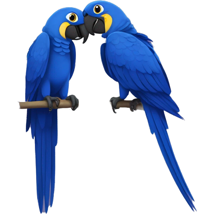 Hyacinth Macaw pair Full Body love emoji