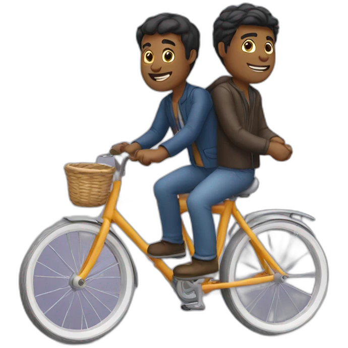 two men riding on a bike emoji