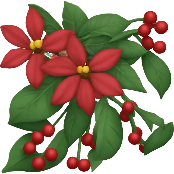 Flores rojas de Nochebuena emoji