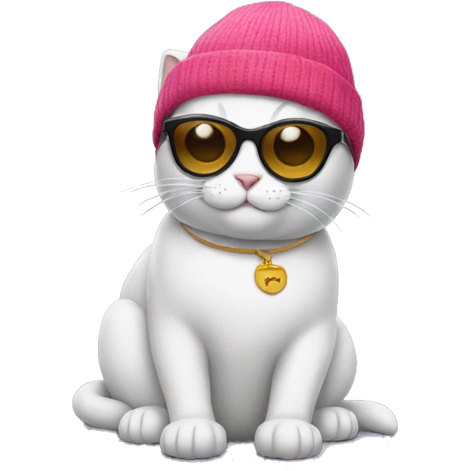 Cat with sunglasses and beanie emoji