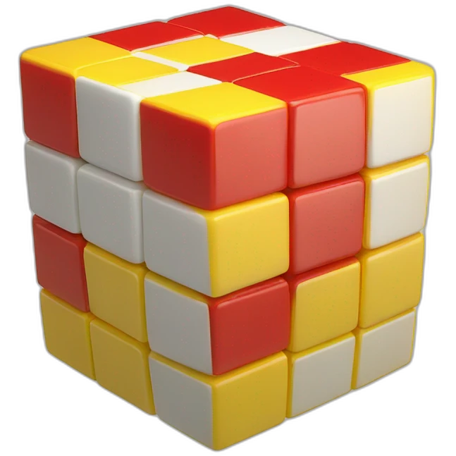 Rubik's cube red yellow tirtle emoji