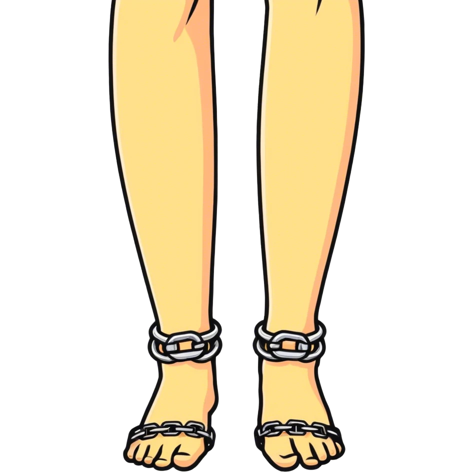 White people slave ankle chain emoji