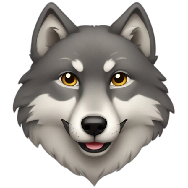 a wolf who love everyone emoji