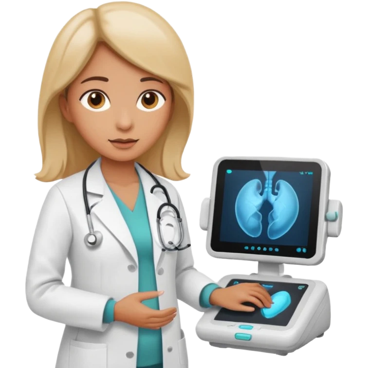 female doctor performing a fetal ultrasound emoji