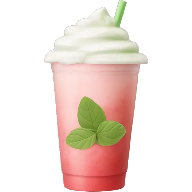 An iced strawberry matcha latte  emoji