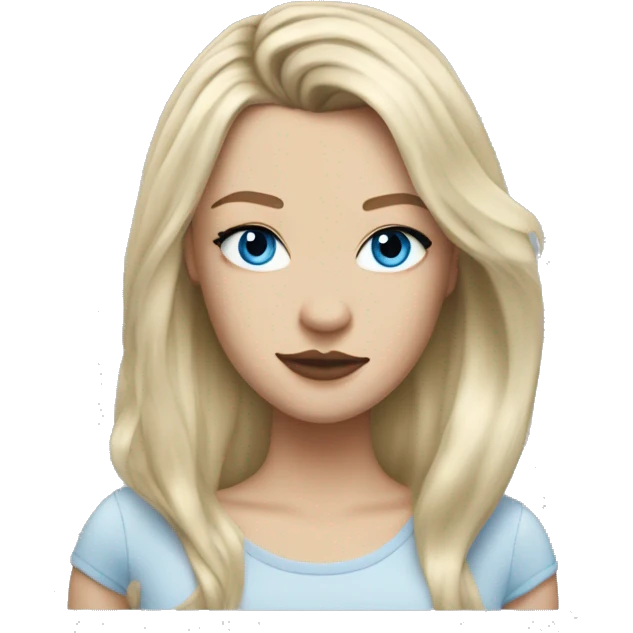 realistic white blonde girl blue eyes full lips with harry styles emoji