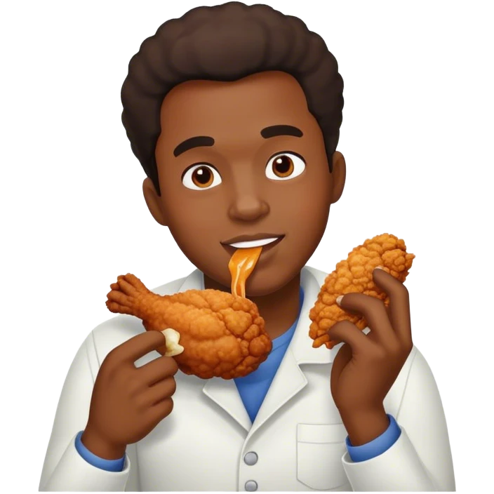 Black man eating fried chicken emoji