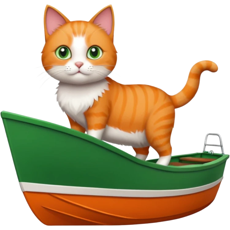 Cat standing on a the edge of an boat  emoji