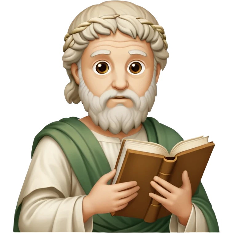Plato holding a book inspired by Raffaello's School of Athens emoji